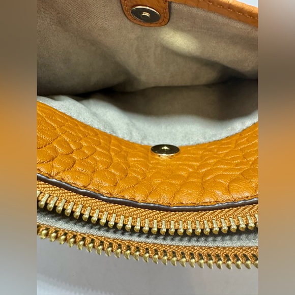 Vince Camuto Tania Leather Crossbody and Wristlet in Caramel Crisp Brown - Picture 6 of 10